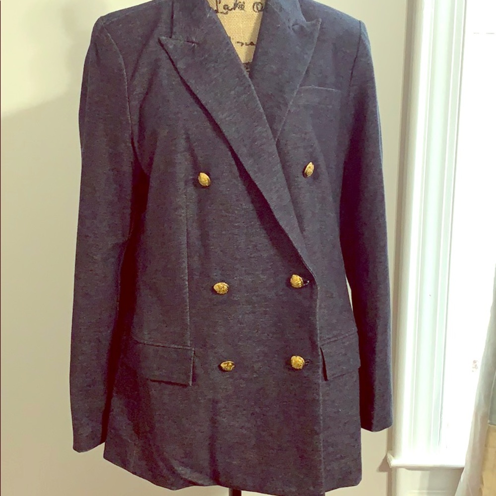 Ralph Lauren NWT Double Breasted Denim Blazer SZ16